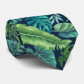 Cravate Palm vert et Turquoise Tropical Banana Monstera Fe (Roulé)