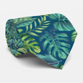 Cravate Palm vert et Turquoise Tropical Banana Monstera Fe (Roulé)