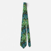 Cravate Palm vert et Turquoise Tropical Banana Monstera Fe (Devant)