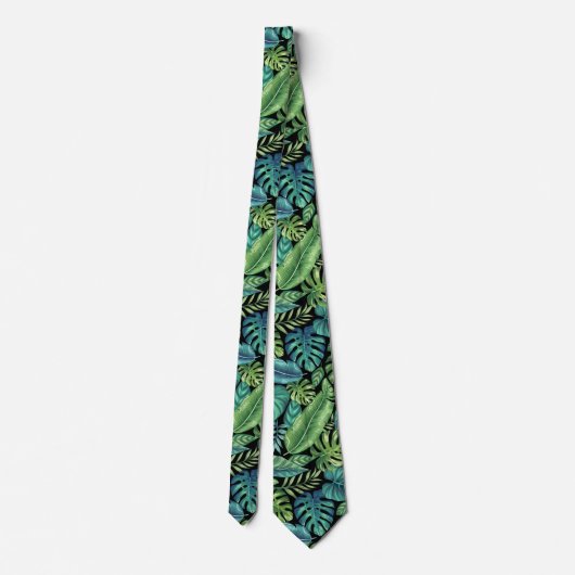 Cravate Palm vert et Turquoise Tropical Banana Monstera Fe (Dos)