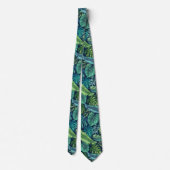 Cravate Palm vert et Turquoise Tropical Banana Monstera Fe (Dos)