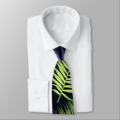 Cravate Palm vert & violet Feuille Tropical Motif (Attaché)