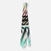 Cravate Palmes noires au coucher du soleil (Devant)