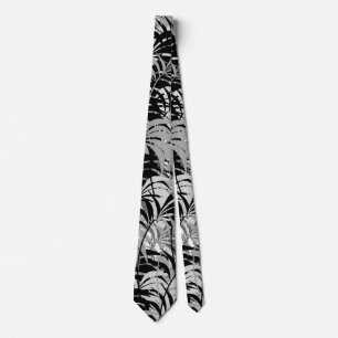 Cravate Palmes noires et grises