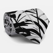 Cravate Palmes noires et grises (Roulé)