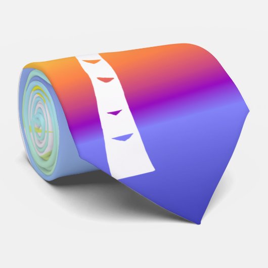 Cravate Palmier arc-en-ciel tropical (Roulé)