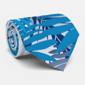 Cravate Palmier bleu feuille (Roulé)