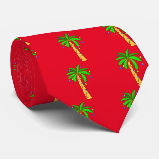 Cravate Palmier décoré pour Noël (Roulé)