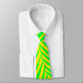 Cravate Palmier Feuille Tropical Neon Jaune Vert Abstrait (Attaché)