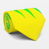 Cravate Palmier Feuille Tropical Neon Jaune Vert Abstrait (Roulé)