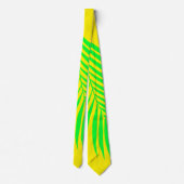 Cravate Palmier Feuille Tropical Neon Jaune Vert Abstrait (Dos)
