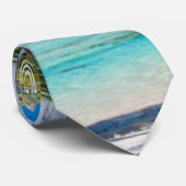 Cravate Palmier sur la plage de l'océan (Roulé)