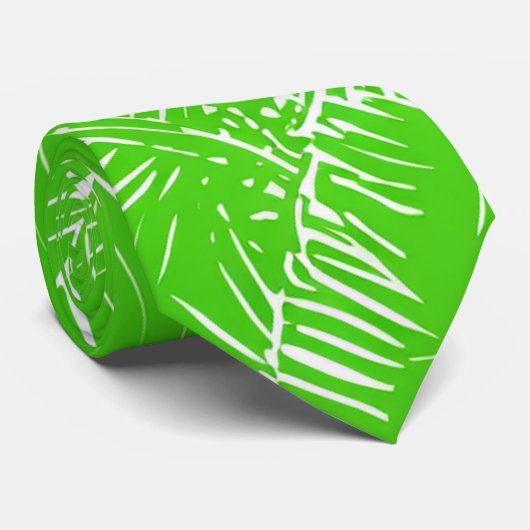 Cravate Palmier vert esthétique Feuilles Tropical été (Roulé)