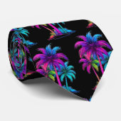 Cravate Palmiers de Neon (Roulé)