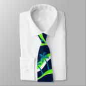 Cravate Palmiers sur vagues (Attaché)