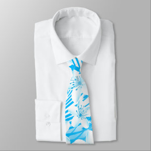 Cravate Palmiers tropicaux bleus