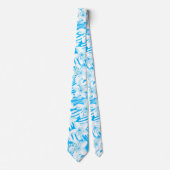 Cravate Palmiers tropicaux bleus (Devant)