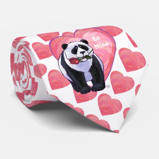 Cravate Panda Bear Saint Valentin (Roulé)