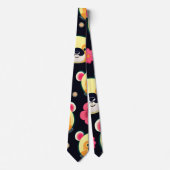 Cravate Panda Ours Jaune Noir Mignonne Motif coloré (Devant)
