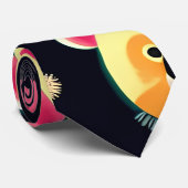 Cravate Panda Ours Jaune Noir Mignonne Motif coloré (Roulé)