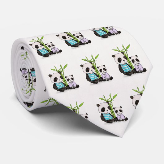 Cravate Pandas (Roulé)