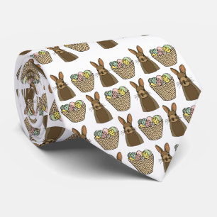 Cravate Panier de Pâques oeufs lapin Joyeuses Pâques