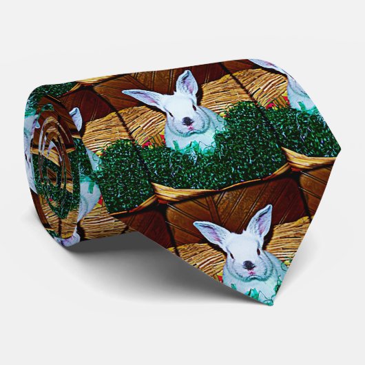 Cravate Panier lapin de Pâques (Roulé)