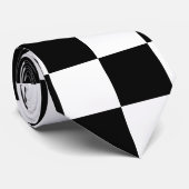 Cravate Panneau de contrôle blanc noir À damiers chèque (Roulé)