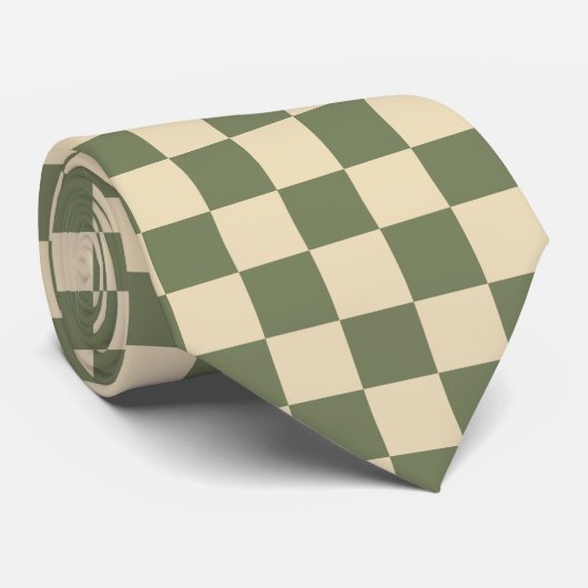 Cravate Panneau de contrôle vert et beige clair (Roulé)