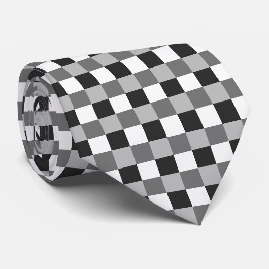 Cravate Panneau noir gris blanc (Roulé)