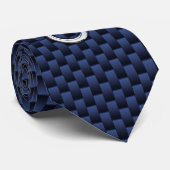Cravate Panneau Taurus Zodiac Navy Blue Carbon Fiber Print (Roulé)