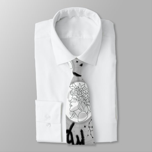 Cravate Panneau zodiaque - Virgo.w L Grey BG (Attaché)