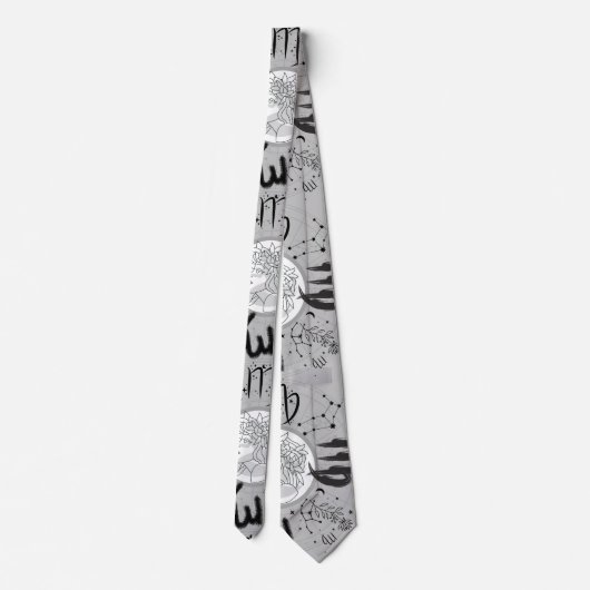 Cravate Panneau zodiaque - Virgo.w L Grey BG (Dos)