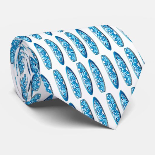 Cravate Panneaux de surf bleu (Roulé)