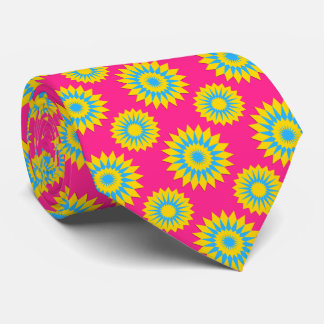 Cravate Pansexuality pride flag / pink flower pattern