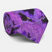 Cravate Pansies violettes, peinture abstraite, art floral (Roulé)