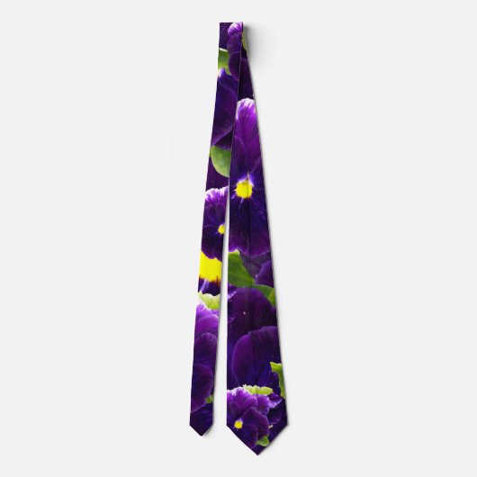 Cravate Pansies violettes profondes, (Dos)
