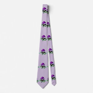Cravate Pansy pourpre et blanc