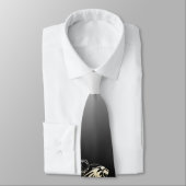 Cravate Panthère en or blanc Gothique Luxe Noir et Blanc (Attaché)