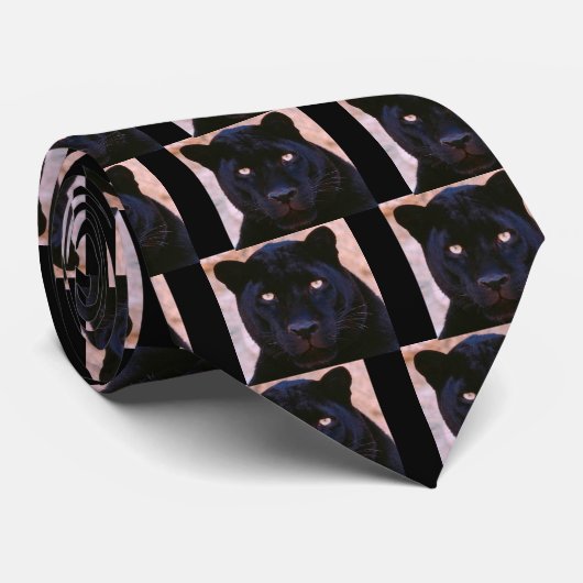 Cravate Panthère noire (Roulé)
