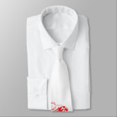 Cravate Panthère Rouge Gothique Luxe Gras Blanc Minimalist (Attaché)