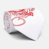 Cravate Panthère Rouge Gothique Luxe Gras Blanc Minimalist (Roulé)