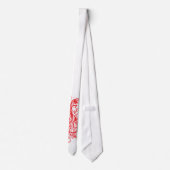 Cravate Panthère Rouge Gothique Luxe Gras Blanc Minimalist (Dos)