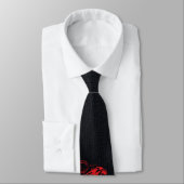 Cravate Panthère Rouge Gothique Luxe Gras Noir Affirmation (Attaché)