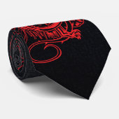 Cravate Panthère Rouge Gothique Luxe Gras Noir Affirmation (Roulé)