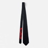 Cravate Panthère Rouge Gothique Luxe Gras Noir Affirmation (Dos)