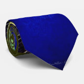 Cravate Paon bleu cobalt (Roulé)
