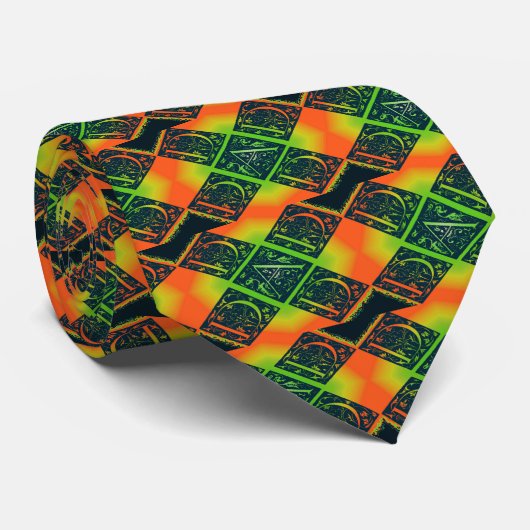 Cravate Papa Fancy Texte orange et jaune (Roulé)