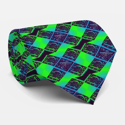 Cravate Papa Fancy Texte Vert Bleu Arrière - plan (Roulé)