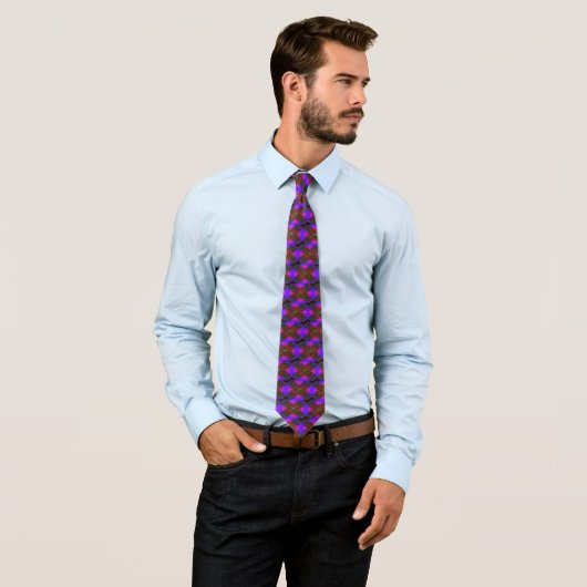 Cravate Papa Fancy Texte violet et bleu (En situation)